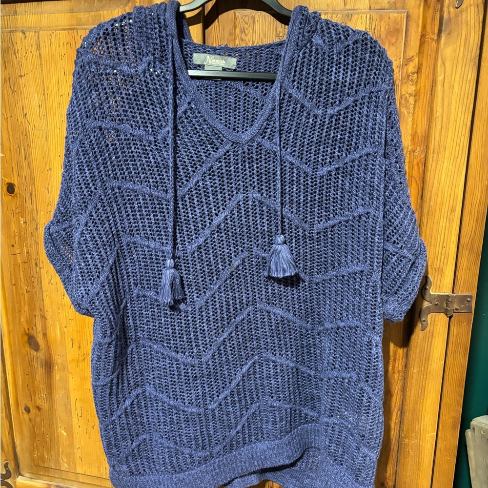 Natural Reflections Navy V-Neck Sweater - L